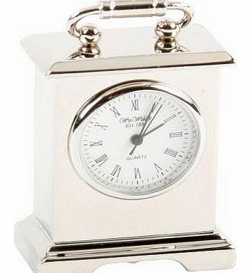 Miniature Personalised Imperial Silver Carriage Clock in a Flock Black Gift Box FREE ENGRAVING