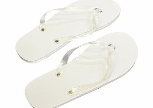 GTR- Flip Flops One Pair of White Flip flops - excellent for Weddings Dancing Flip flops etc