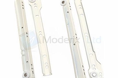 GTV Roller Drawer Slides / Runners Bottom Fix Metal White Size 450mm