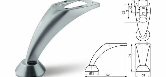 GTV Steel Leg For Furniture Cabinet / Furniture / Sofa / Beds / TV Cabinet Chrome 120 mm