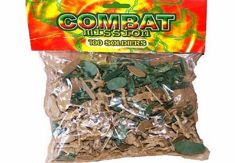 Guaranteed4Less 100 BOYS PLASTIC COMBAT MISSION TOY SOLDIERS BAG BUCKET PARTY BAG FILLERS