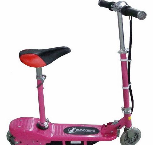 KIDS PINK ELECTRIC SCOOTER ESCOOTER 120W RIDE ON BATTERY TOY ADJUSTABLE REMOVABLE SEAT