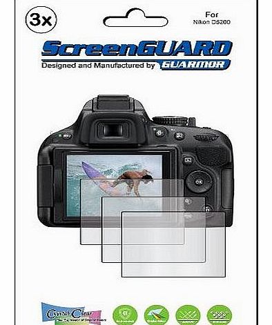 Guarmor  - 3x Nikon Digital SLR D5200 Digital Camera Premium Clear LCD Screen Protector Cover Guard Shield Film Kits, no cutting (3 pieces)