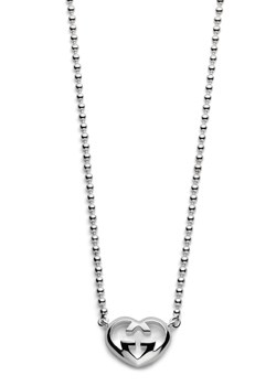 Gucci Britt Silver GG Heart Necklace