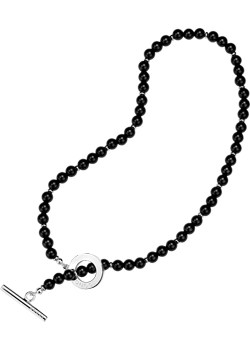 Gucci Ladies Silver Onyx Necklace - Extra Large