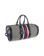 Gucci Signature Web Canvas and Leather Duffel Travel Bag