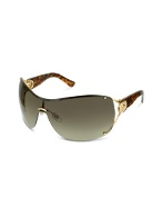 Gucci Swarovski Crystal GG Logo Shield Sunglasses