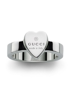 Gucci Trademark Silver Heart Ring - Size M