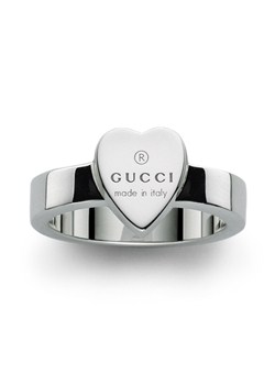 Gucci Trademark Silver Heart Ring - Size N