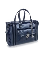 Gucci Treasure Dark Blue Patent Leather Boston Bag