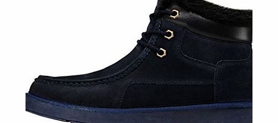 GUCIHEAVEN  Mens Winter New Style Leather Velvet Warm Short Boot Size 43 EU Blue