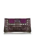 Angie - Studded Eco-Leather and Suede Clutch