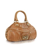Guess Cowgirl - Brown Stamped Logo Eco-Leather Satchel