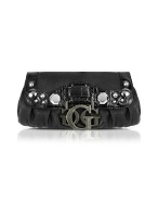 Guess Glamour - Black Metallic Eco-Leather Clutch