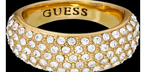 Guess Gold PVD Pave Tapered Ring - Ring Size 54