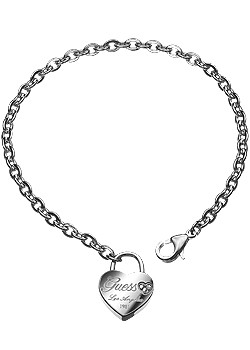 Guess Jewellery Guess Ladies Steel Heart Lock Bracelet USB11003