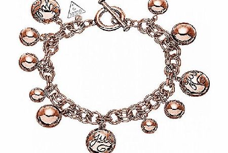 Guess Ladies Rose Gold Tone Bauble Bracelet- UBB51201