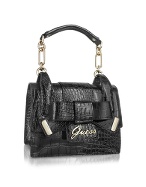 Guess Lulin - Croco Stamped Patent Top Handle Bag