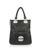 Mademoiselle - Black Eco-Leather N/S Shopper Bag