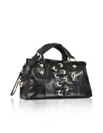 Guess Maude - Black Vintage Eco-Leather Satchel Bag