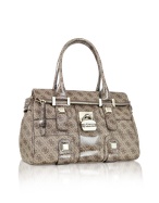 Guess Renee - 4G Logo Jacquard Satchel Bag