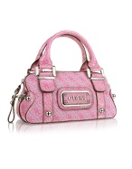 Guess Rhona - Pink Signature Jacquard Small Box Bag