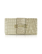 Guess Rhonda - Stone Croco Eco-Leather Large Clutch