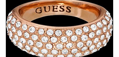 Guess Rose Gold PVD Pave Tapered Ring - Ring