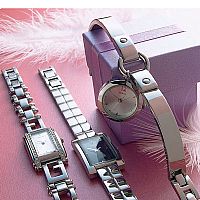 Guess Solid Cuff and Charm Watch