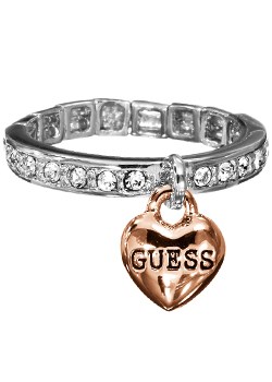 Guess Steel and Rose Gold Plated Stretch Ring