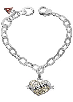Guess Steel Crystal Set Heart Bracelet UBB11001