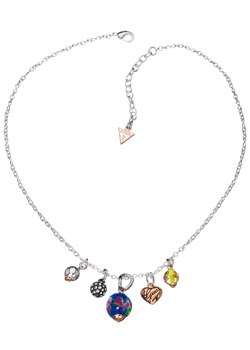 Guess Steel Multi Charm Necklace UBN11120