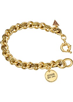 Guess Tan Leather and Gold Plated Chain Bracelet