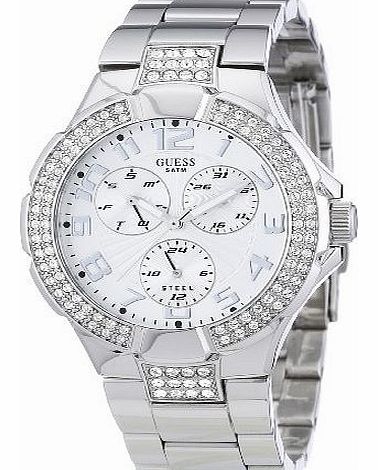 Guess Unisex Watch I14503L1 with Silver Sunray Dial, Silver Colour Steel Bracelet and Steel Case