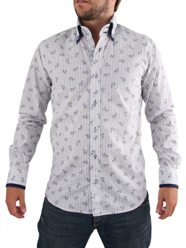 Guide London Blue Pattern Westwood Collar Shirt