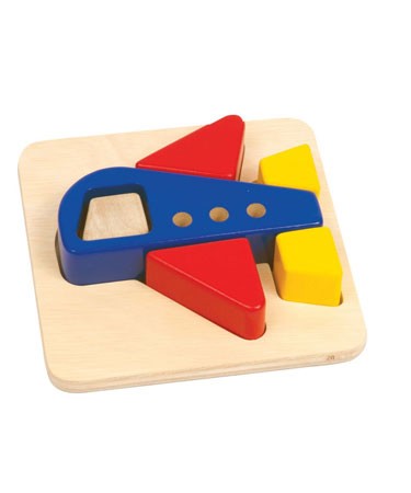Guidecraft Bright Primary Colour Wooden Airplane Puzzle