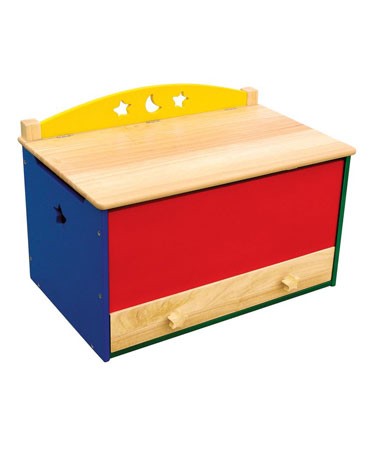 Primary Colour Moon & Stars Cut Out Toy Box