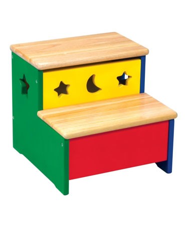 Primary Colour Moon & Stars Step-Up Storage Box