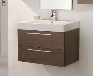 Guild Oak Bathroom Wall Mounted Vanity Unit