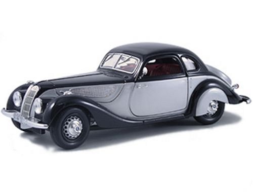 Guiloy Diecast Model BMW 327 Coupe in Black and Silver (1:18 scale)