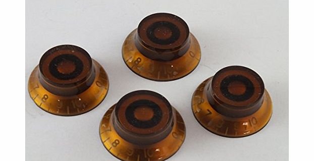 Guitars Electric TOP HAT Bell KNOBS for Les Paul Gibson style guitars 5 colours (4 AMBER)