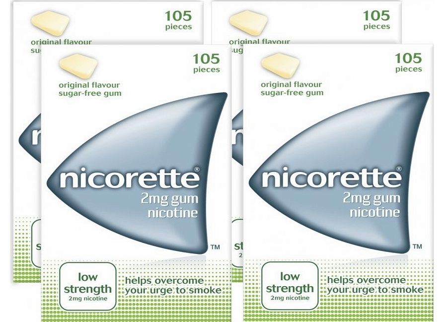 Gum Nicorette 2mg Original Gum Four Pack (4 x 105