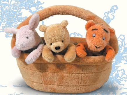 Gund Classic Pooh Finger Puppet Basket