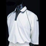 GUNN and MOORE Premier Plus 3/4 Sleeve Boys Cricket Shirt , NAVY, Large Boys