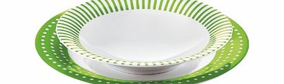 Guzzini Gocce Porcelain Dots Tableware Set Green Gocce