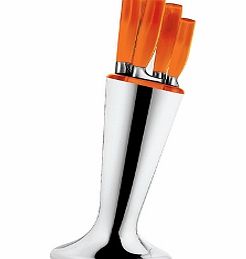 Guzzini Latina Knife Block Set Orange Latina Knife