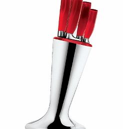 Guzzini Latina Knife Block Set Red Latina Knife Block