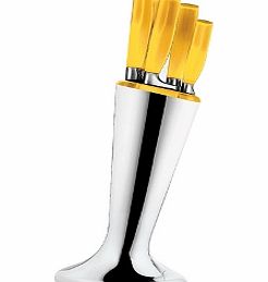 Guzzini Latina Knife Block Set Yellow Latina Knife