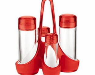 Guzzini Mirage Cruet Set Red 18 5 x 14 x h24cm