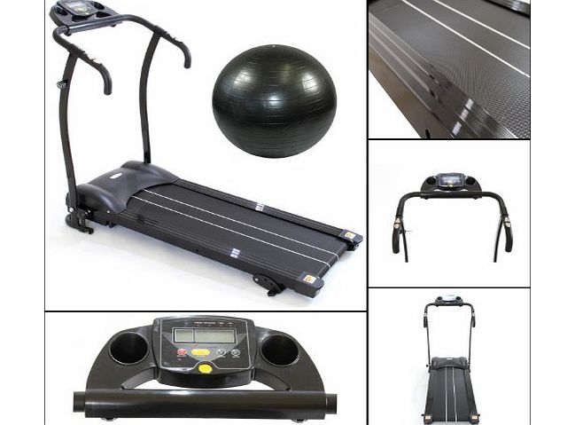 GYM MASTER  Motorised 1.5 HP Electric Treadmill in Black includes Free Balance Ball.